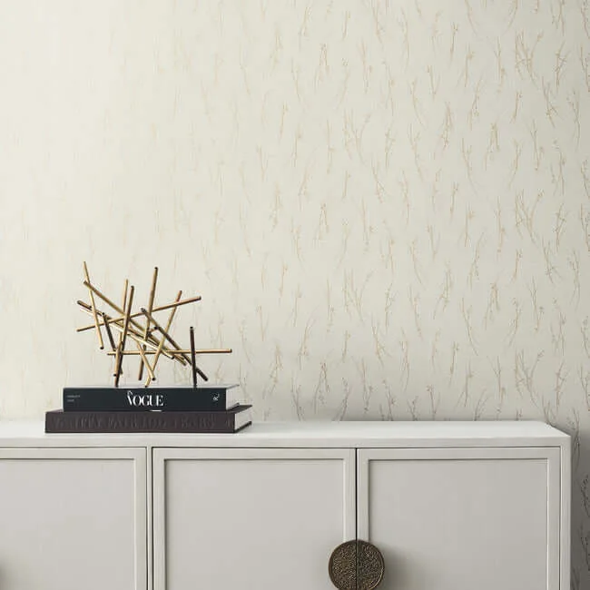 Antonina Vella Sprigs - Cream & Gold Wallpaper | Buy Online Antonina Vella Sprigs wallpaper, color Cream & Gold, SKU MD7192
