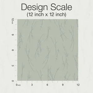 Antonina Vella Sprigs wallpaper, color Eucalyptus & Silver, SKU MD7194