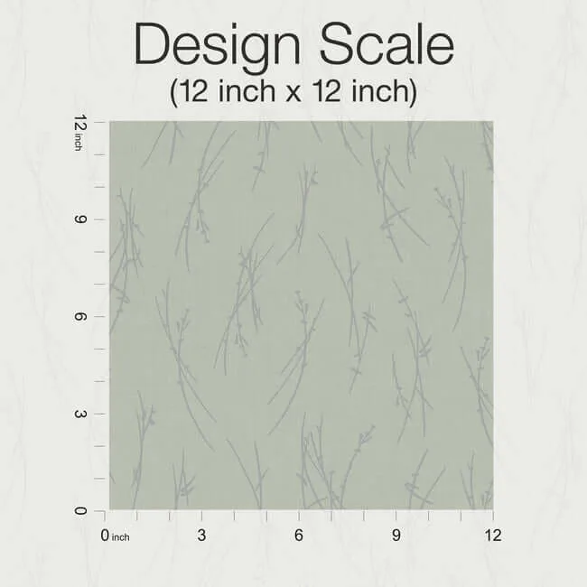 Antonina Vella Sprigs wallpaper, color Eucalyptus & Silver, SKU MD7194