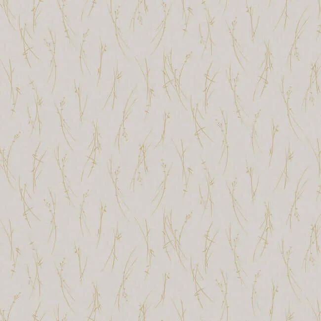 Antonina Vella Sprigs wallpaper, color Light Grey & Gold, SKU MD7191
