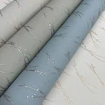 Antonina Vella Sprigs wallpaper, color Smokey Blue & Silver, SKU MD7193
