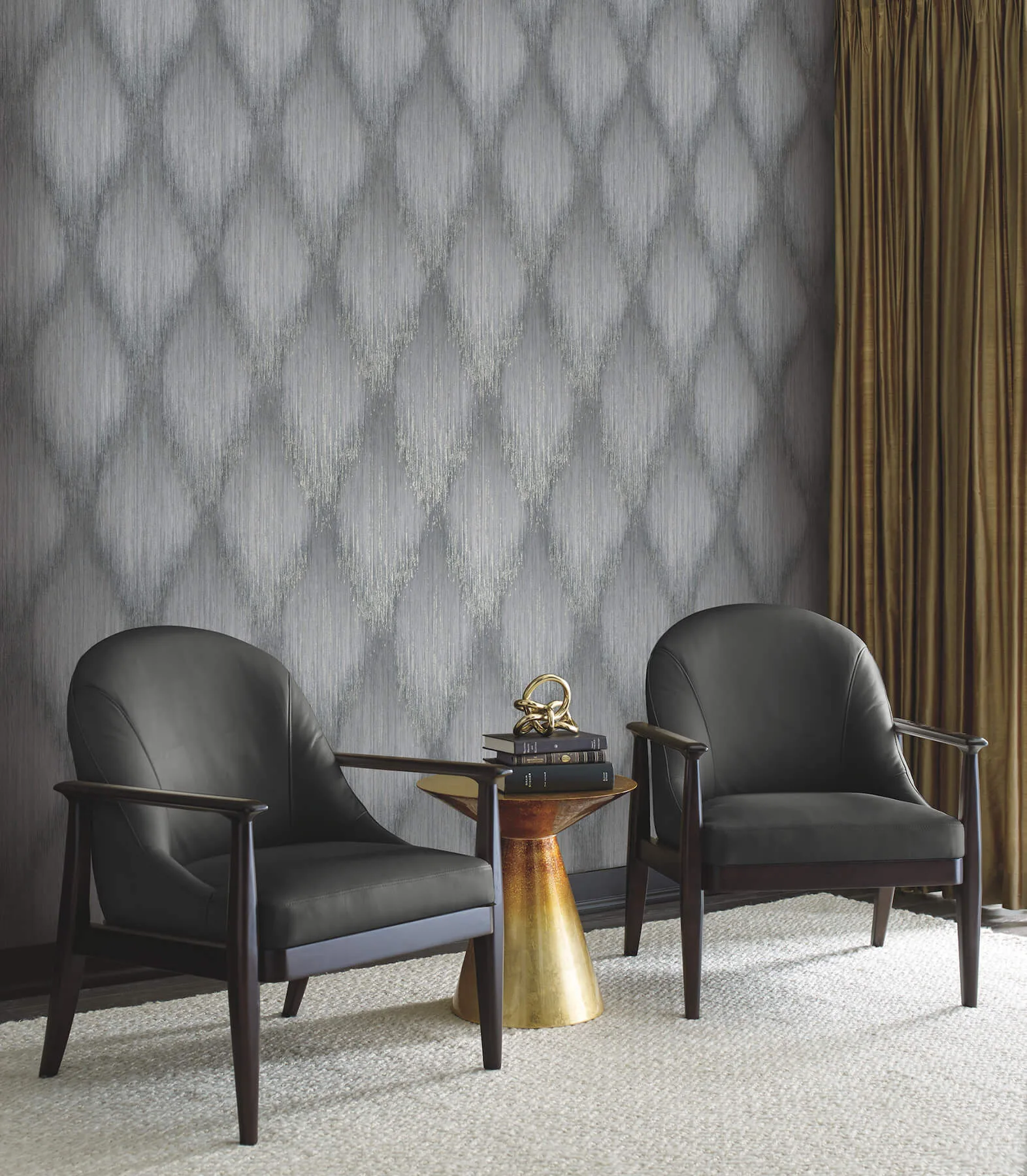 Antonina Vella Starfall wallpaper, color Pewter, SKU MA35804
