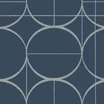 Antonina Vella Sun Circles wallpaper, color Blue & Silver, SKU MD7204