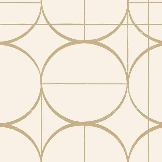 Antonina Vella Sun Circles wallpaper, color Cream & Gold, SKU MD7202