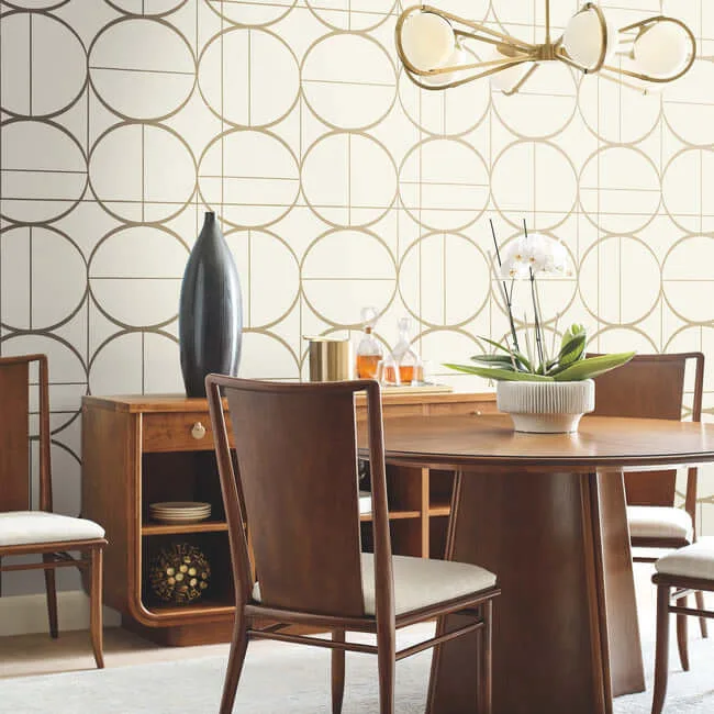 Antonina Vella Sun Circles - Cream & Gold Wallpaper | Buy Online Antonina Vella Sun Circles wallpaper, color Cream & Gold, SKU MD7202