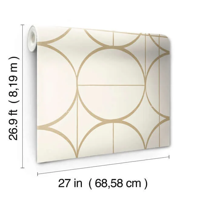 Antonina Vella Sun Circles - Cream & Gold Wallpaper | Buy Online Antonina Vella Sun Circles wallpaper, color Cream & Gold, SKU MD7202