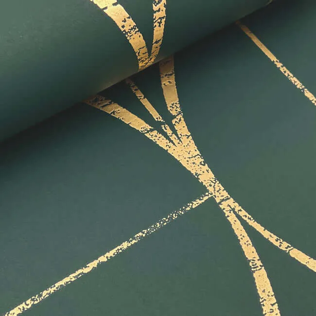 Antonina Vella Sun Circles - Emerald & Gold Wallpaper | Buy Online Antonina Vella Sun Circles wallpaper, color Emerald & Gold, SKU MD7203