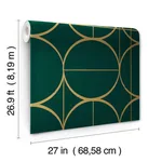 Antonina Vella Sun Circles - Emerald & Gold Wallpaper | Buy Online Antonina Vella Sun Circles wallpaper, color Emerald & Gold, SKU MD7203