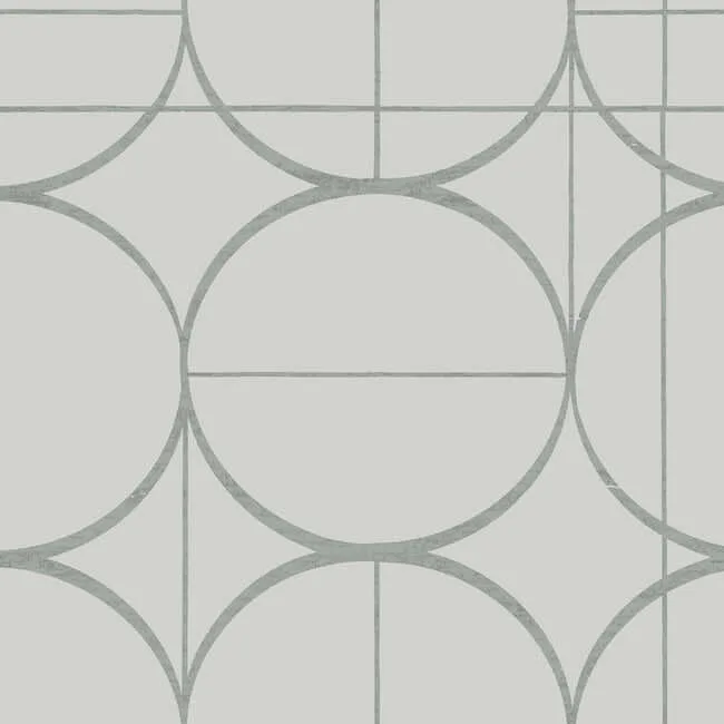 Antonina Vella Sun Circles wallpaper, color Fog & Silver, SKU MD7205