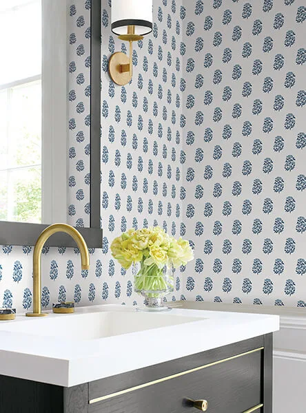Antonina Vella Sylvie wallpaper, color Indigo, SKU VP1384
