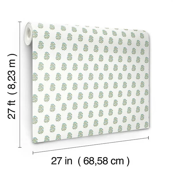 Antonina Vella Sylvie - Sky & Green Wallpaper | Buy Online Antonina Vella Sylvie wallpaper, color Sky & Green, SKU VP1385