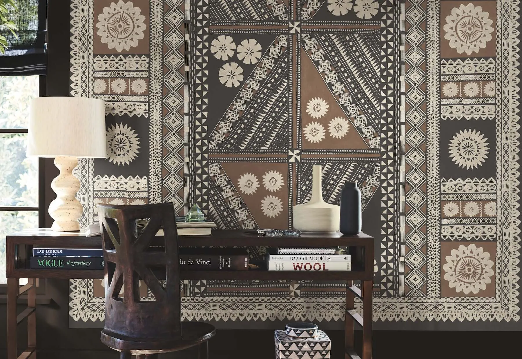 Antonina Vella Tapa Mural - Sienna Wallpaper | Buy Online Antonina Vella Tapa Mural wallpaper, color Sienna, SKU AB3057M
