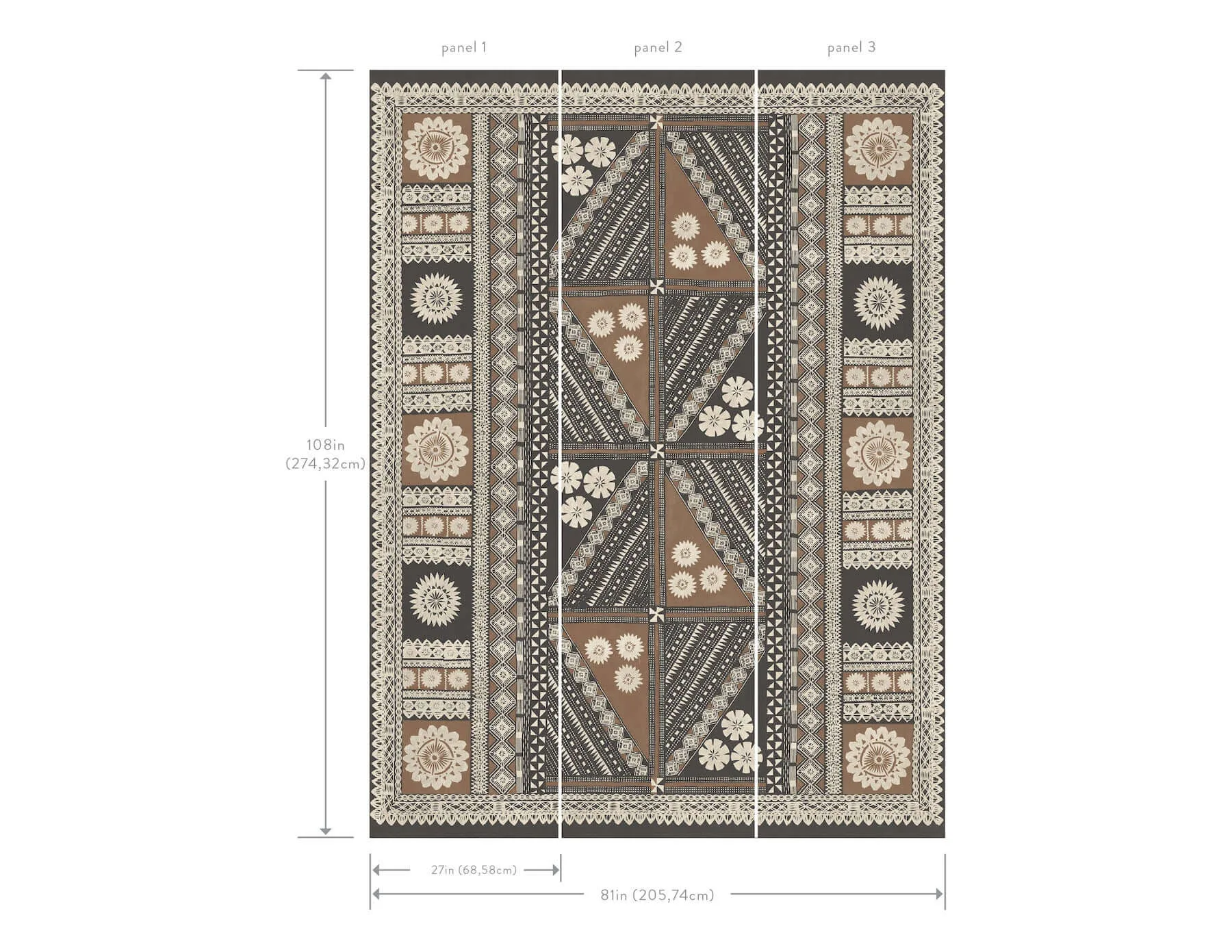 Antonina Vella Tapa Mural - Sienna Wallpaper | Buy Online Antonina Vella Tapa Mural wallpaper, color Sienna, SKU AB3057M