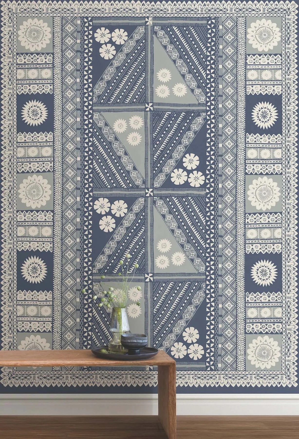 Antonina Vella Tapa Mural wallpaper, color Indigo, SKU AB3058M