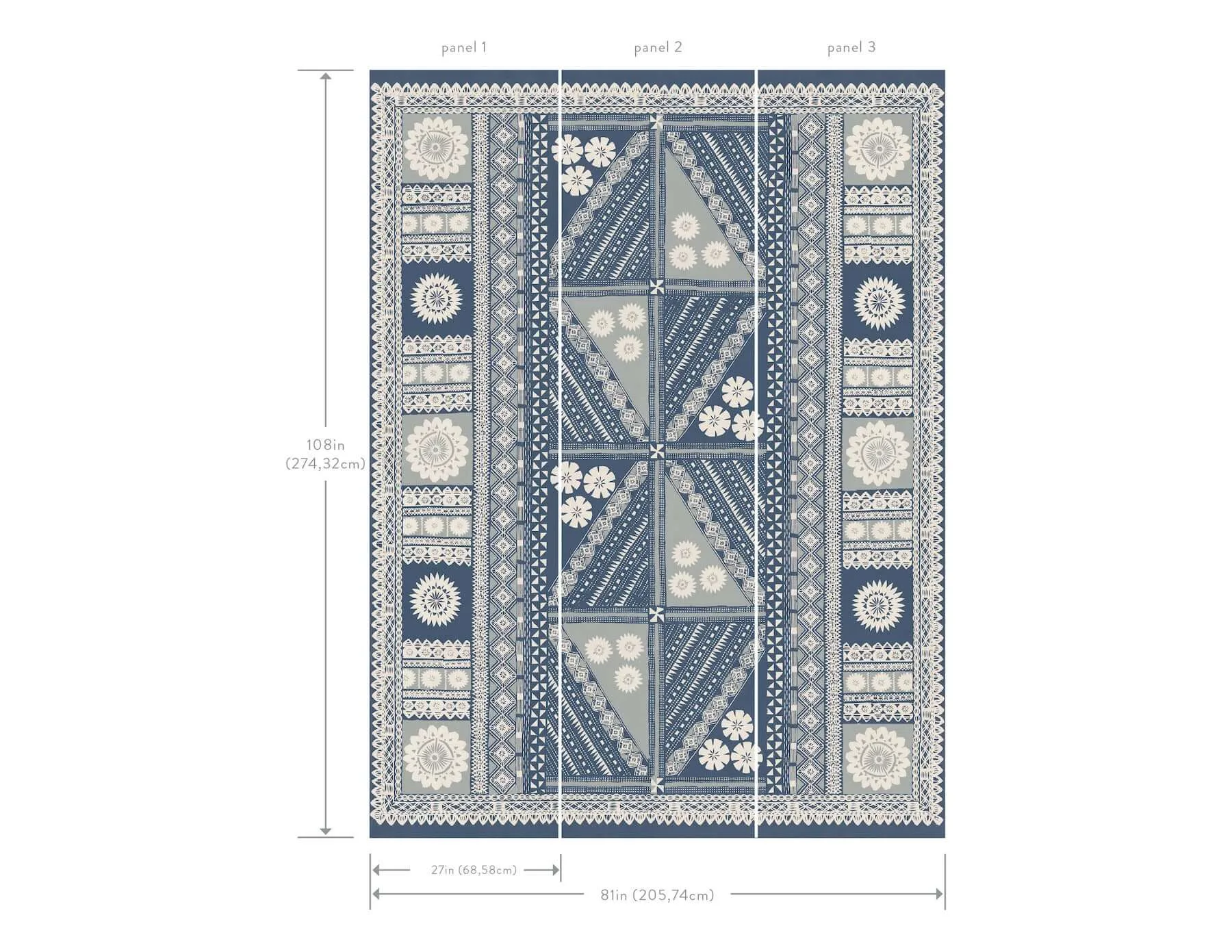 Antonina Vella Tapa Mural wallpaper, color Indigo, SKU AB3058M