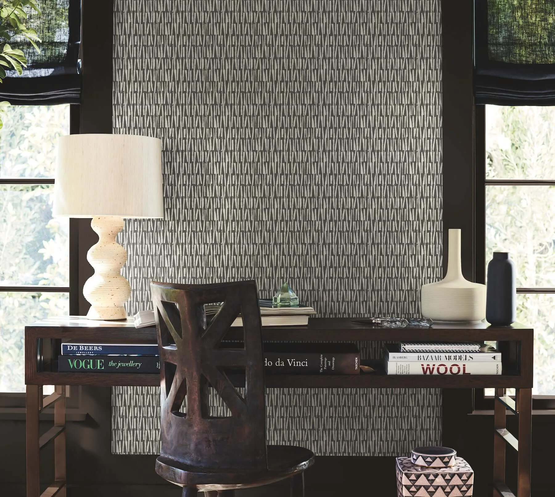 Antonina Vella Thatched - Black Wallpaper | Buy Online Antonina Vella Thatched wallpaper, color Black, SKU AB3042