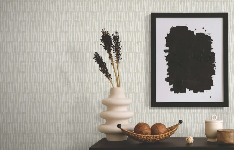 Antonina Vella Thatched wallpaper, color Grey, SKU AB3043