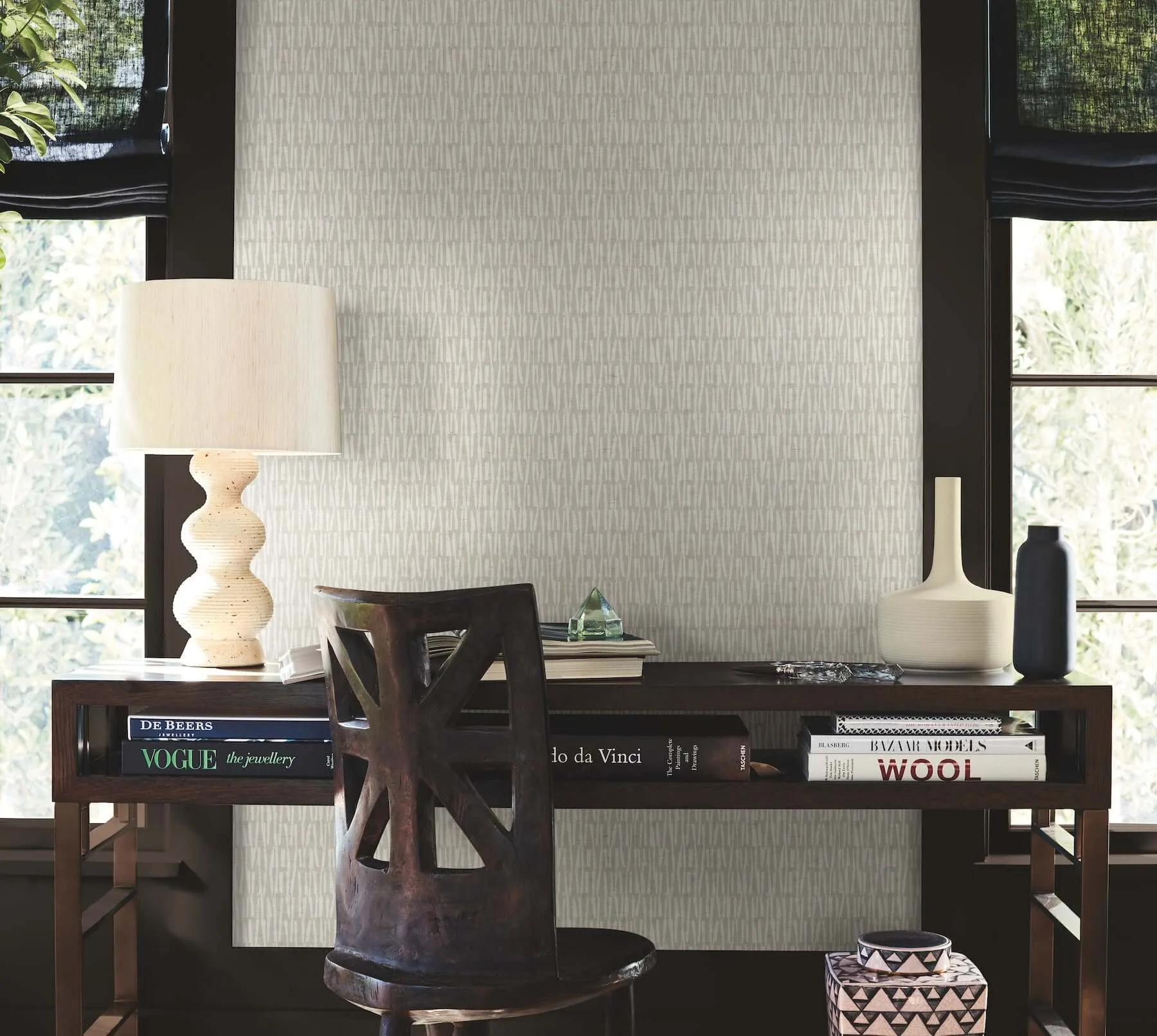 Antonina Vella Thatched - Grey Wallpaper | Buy Online Antonina Vella Thatched wallpaper, color Grey, SKU AB3043