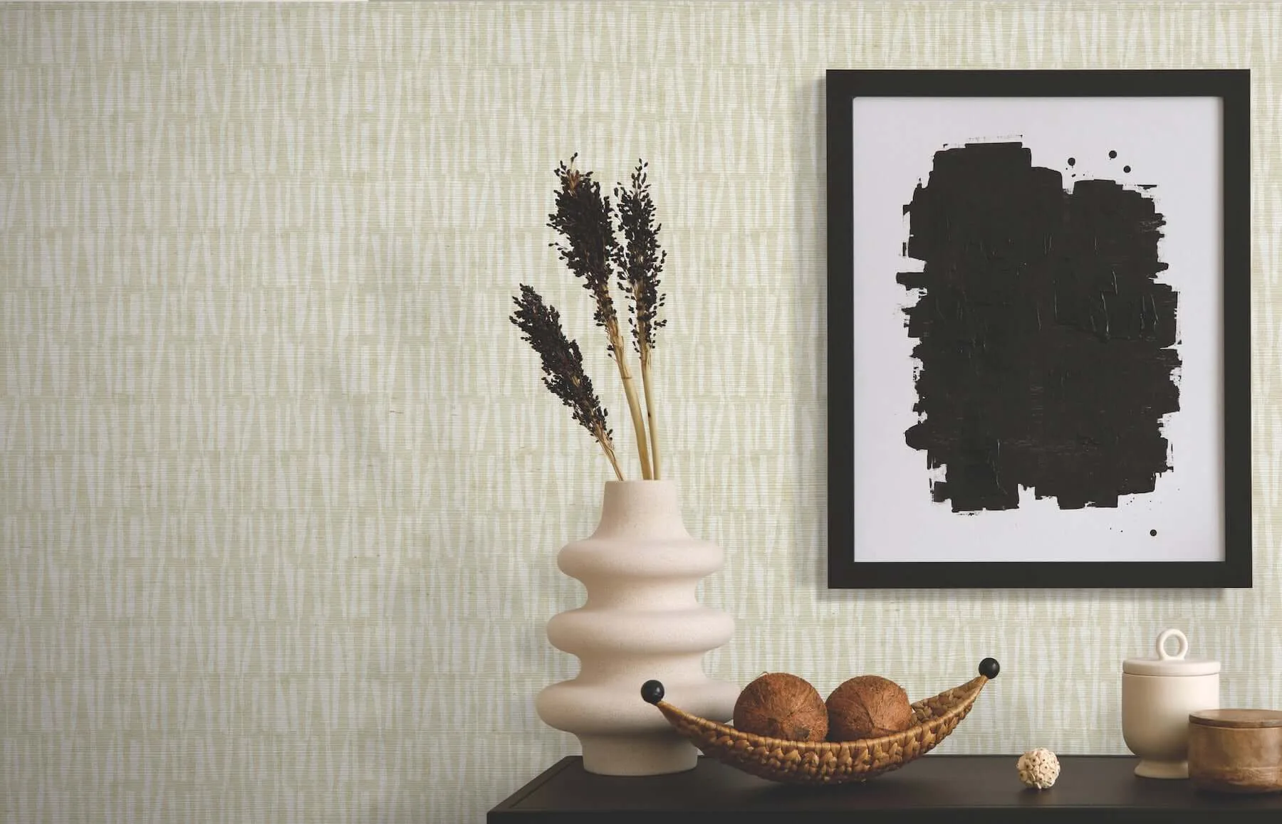 Antonina Vella Thatched wallpaper, color Taupe, SKU AB3041