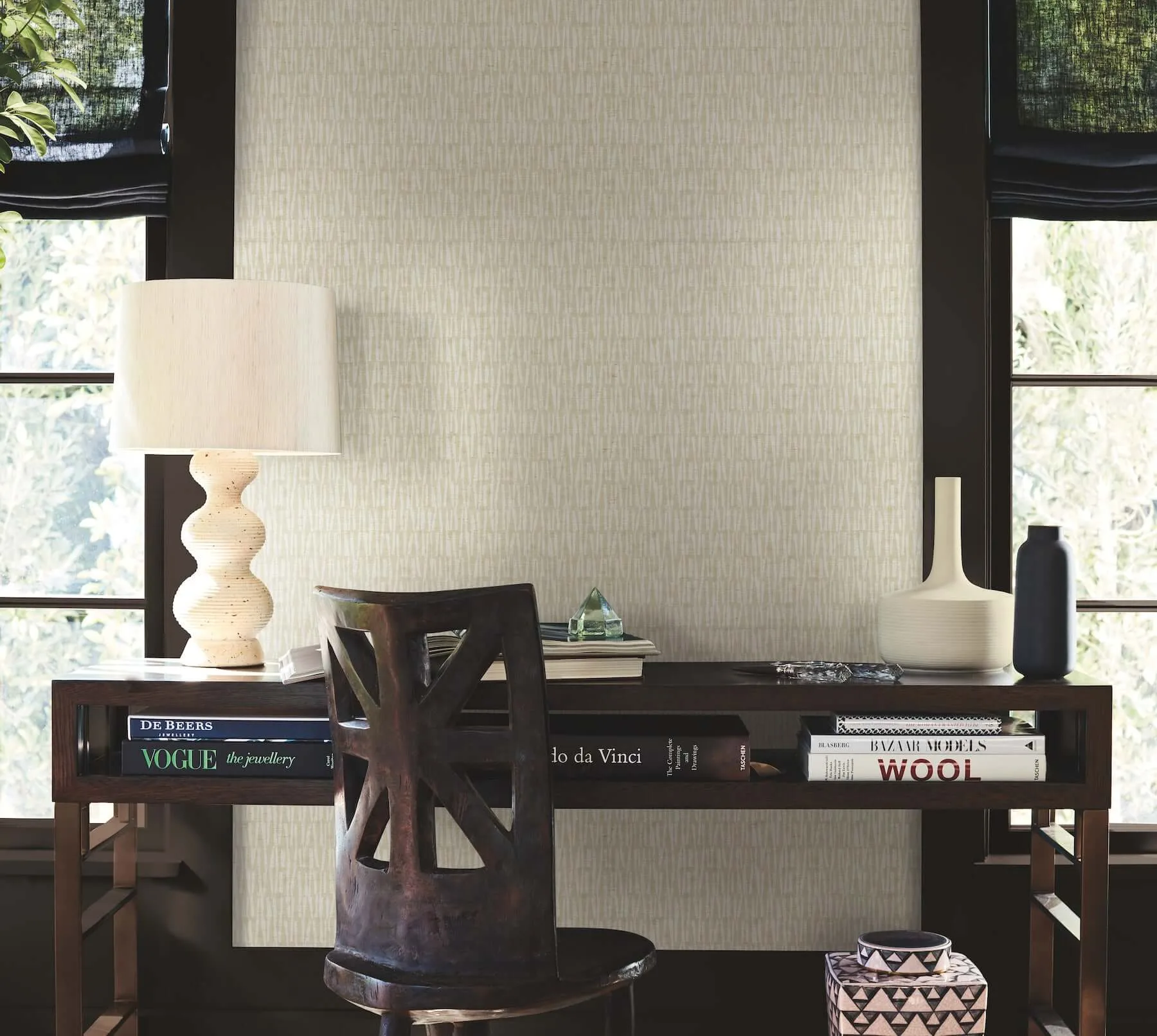Antonina Vella Thatched - Taupe Wallpaper | Buy Online Antonina Vella Thatched wallpaper, color Taupe, SKU AB3041