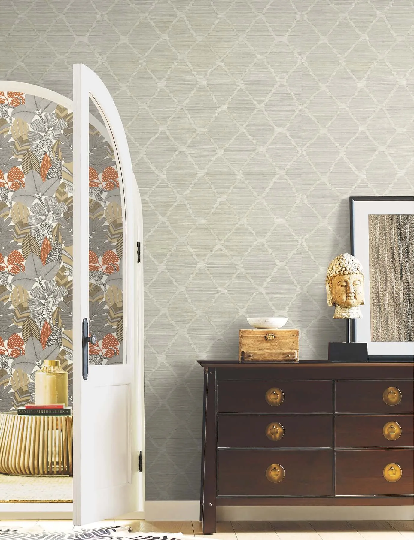 Antonina Vella Tonga - Putty Wallpaper | Buy Online Antonina Vella Tonga wallpaper, color Putty, SKU AB3122