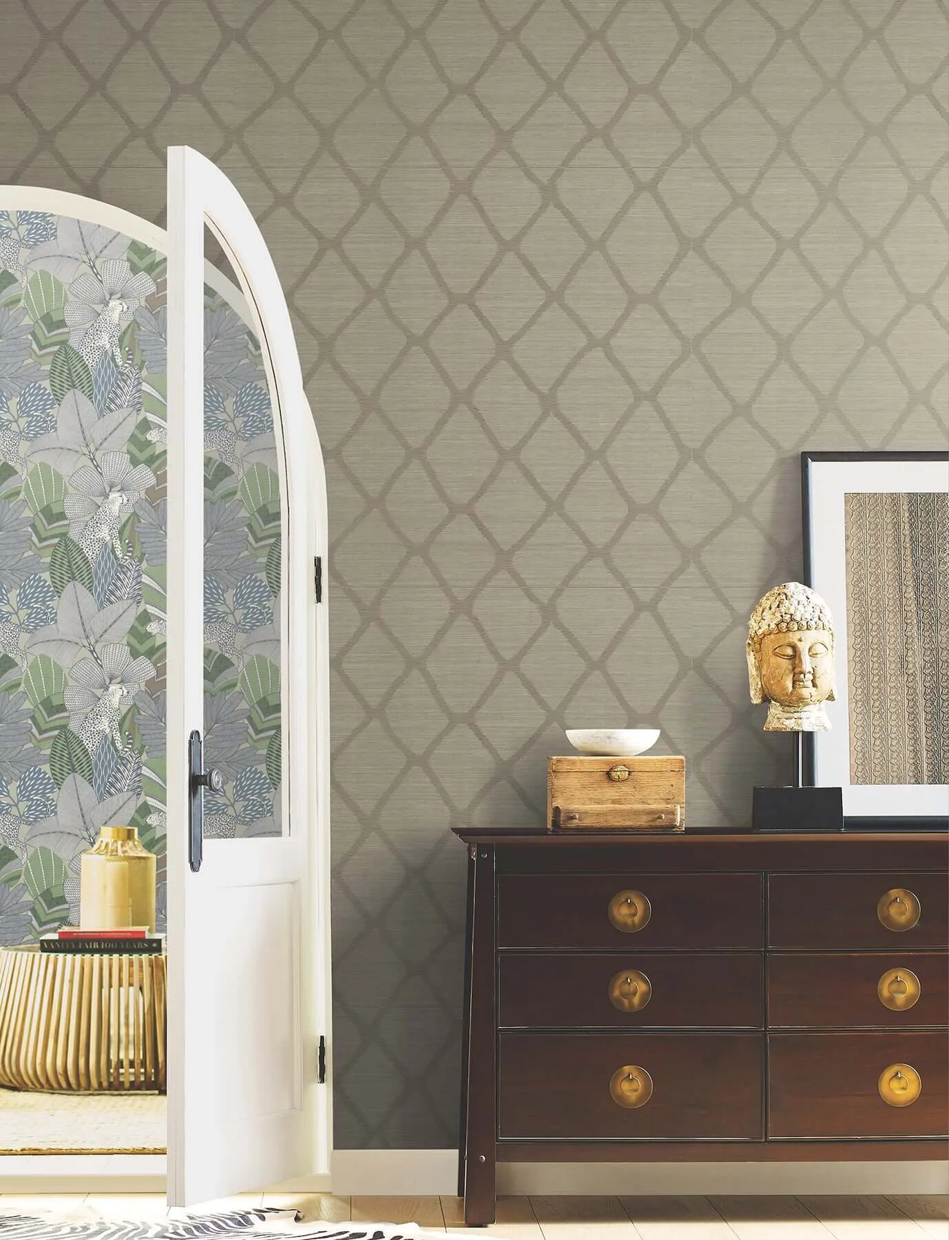 Antonina Vella Tonga wallpaper, color Taupe, SKU AB3123