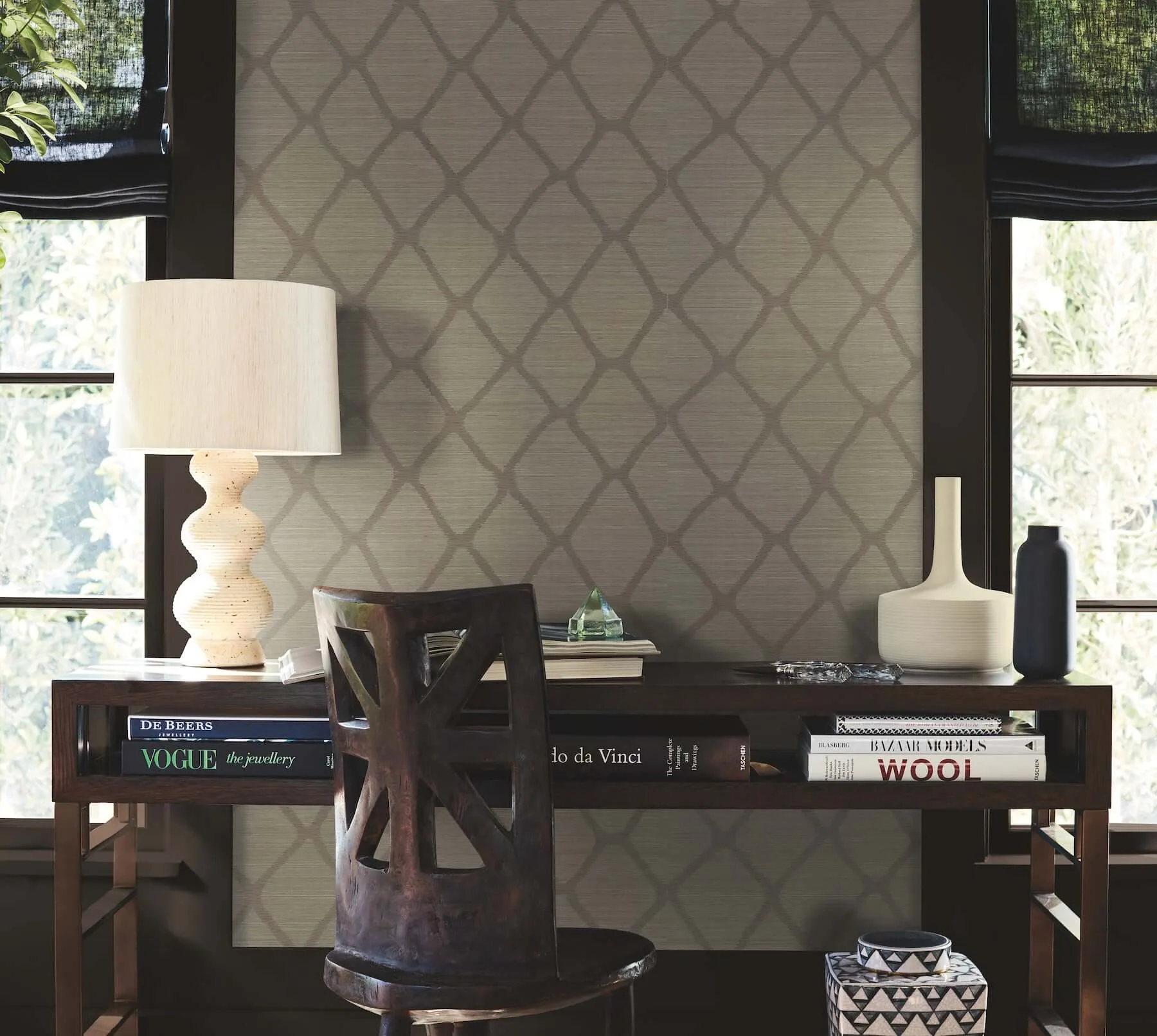 Antonina Vella Tonga - Taupe Wallpaper | Buy Online Antonina Vella Tonga wallpaper, color Taupe, SKU AB3123