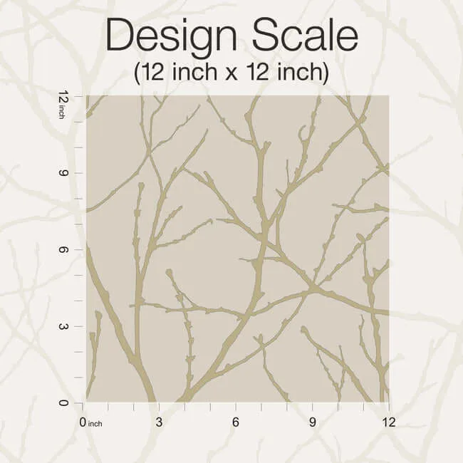 Antonina Vella Trees Silhouette - Beige & Gold Wallpaper | Buy Online Antonina Vella Trees Silhouette wallpaper, color Beige & Gold, SKU MD7122