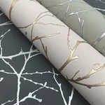 Antonina Vella Trees Silhouette wallpaper, color Charcoal & Silver, SKU MD7125