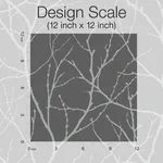 Antonina Vella Trees Silhouette wallpaper, color Charcoal & Silver, SKU MD7125
