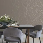 Antonina Vella Trees Silhouette - Mocha & Silver Wallpaper | Buy Online Antonina Vella Trees Silhouette wallpaper, color Mocha & Silver, SKU MD7121