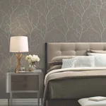 Antonina Vella Trees Silhouette - Mocha & Silver Wallpaper | Buy Online Antonina Vella Trees Silhouette wallpaper, color Mocha & Silver, SKU MD7121
