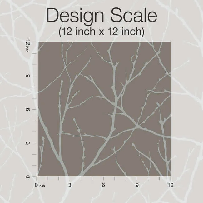 Antonina Vella Trees Silhouette - Mocha & Silver Wallpaper | Buy Online Antonina Vella Trees Silhouette wallpaper, color Mocha & Silver, SKU MD7121