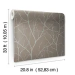 Antonina Vella Trees Silhouette - Mocha & Silver Wallpaper | Buy Online Antonina Vella Trees Silhouette wallpaper, color Mocha & Silver, SKU MD7121