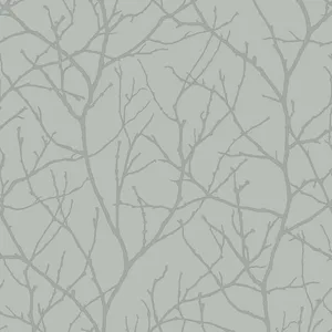 Antonina Vella Trees Silhouette wallpaper, color Smokey Blue & Silver, SKU MD7123