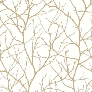Antonina Vella Trees Silhouette wallpaper, color White & Gold, SKU MD7126