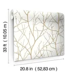 Antonina Vella Trees Silhouette - White & Gold Wallpaper | Buy Online Antonina Vella Trees Silhouette wallpaper, color White & Gold, SKU MD7126