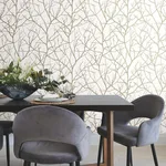 Antonina Vella Trees Silhouette - White & Gold Wallpaper | Buy Online Antonina Vella Trees Silhouette wallpaper, color White & Gold, SKU MD7126