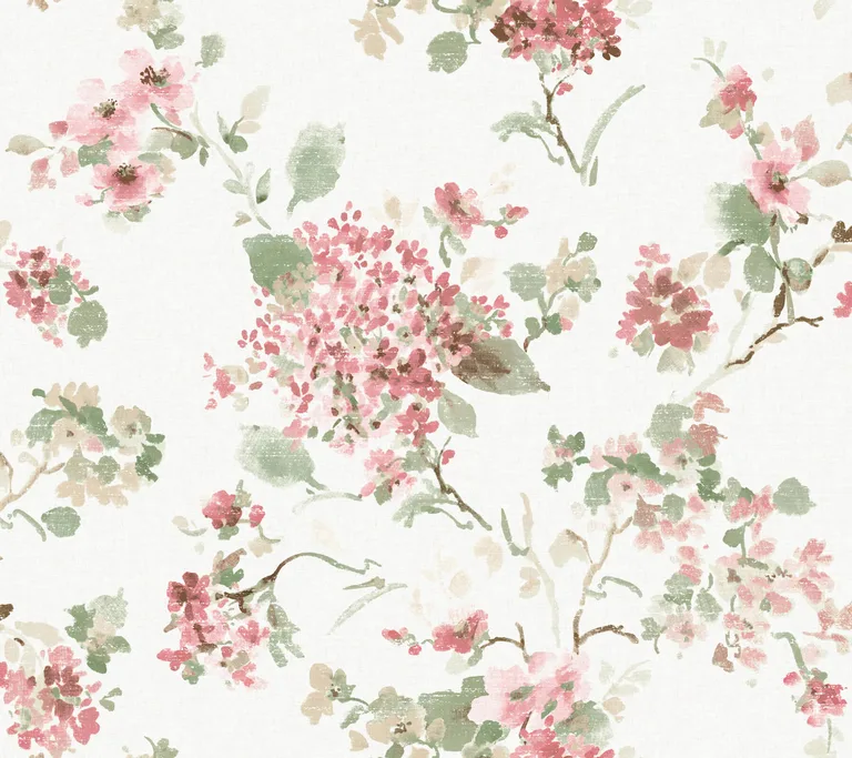 Antonina Vella Veiled Garden wallpaper, color Pink, SKU LL3231