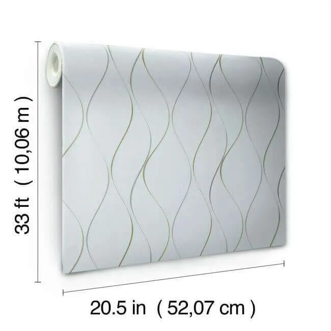 Antonina Vella Wavy Stripe - Light Blue Wallpaper | Buy Online Antonina Vella Wavy Stripe wallpaper, color Light Blue, SKU DD3701
