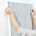 Antonina Vella Wavy Stripe - Light Blue Wallpaper | Buy Online Antonina Vella Wavy Stripe wallpaper, color Light Blue, SKU DD3701