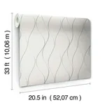 Antonina Vella Wavy Stripe - Off White & Silver Metallic Wallpaper | Buy Online Antonina Vella Wavy Stripe wallpaper, color Off White & Silver Metallic, SKU Y6201401