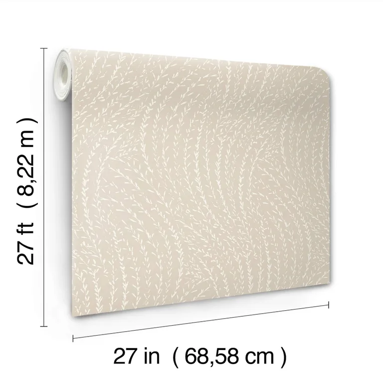 Antonina Vella Willow Song wallpaper, color Taupe, SKU LL3218