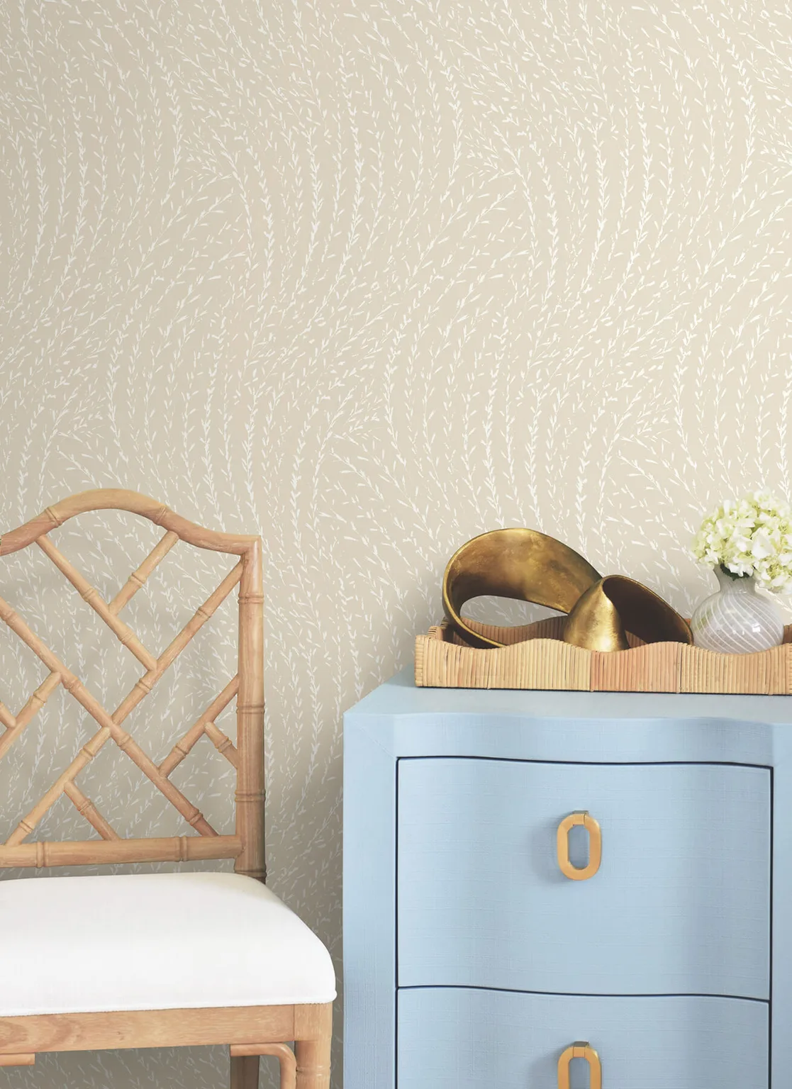 Antonina Vella Willow Song wallpaper, color Wheat, SKU LL3219
