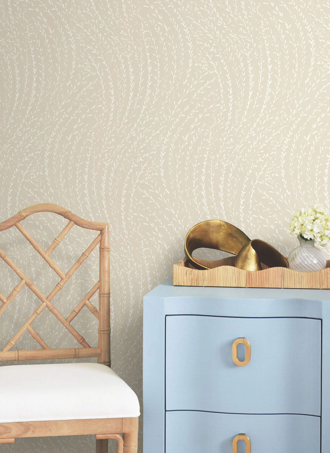 Antonina Vella Willow Song wallpaper, color Wheat, SKU LL3219