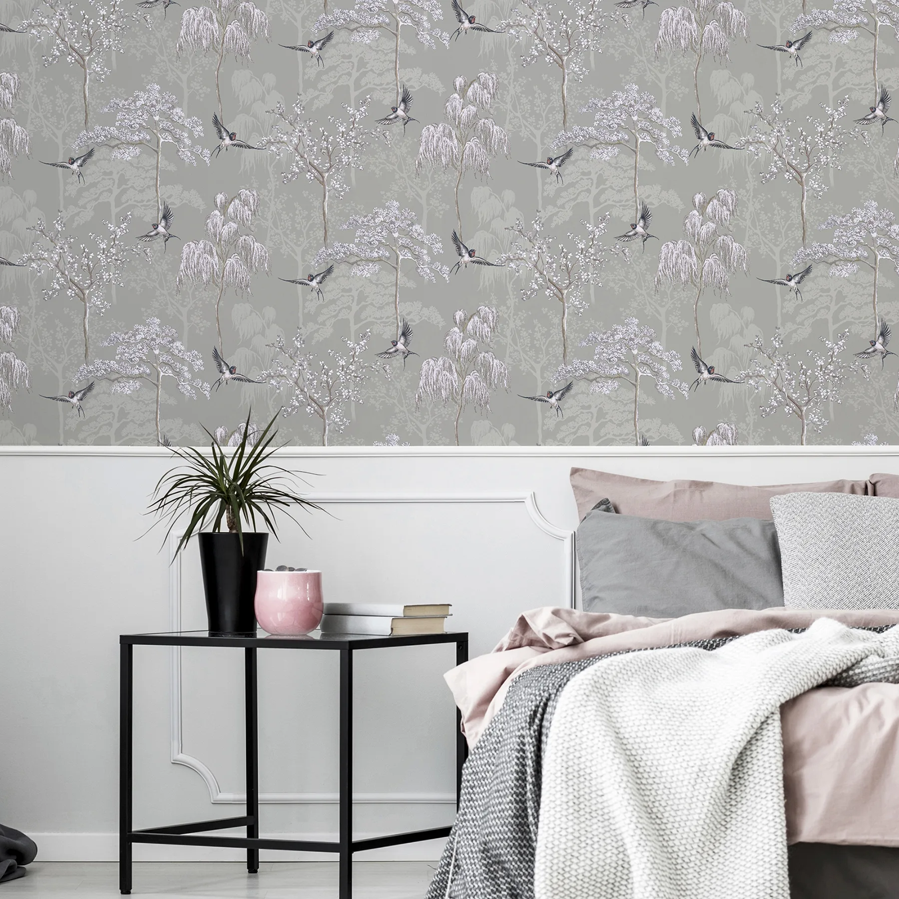 Arthouse Asuka - Grey Wallpaper | Buy Online Arthouse Asuka wallpaper, color Grey, SKU AH908105
