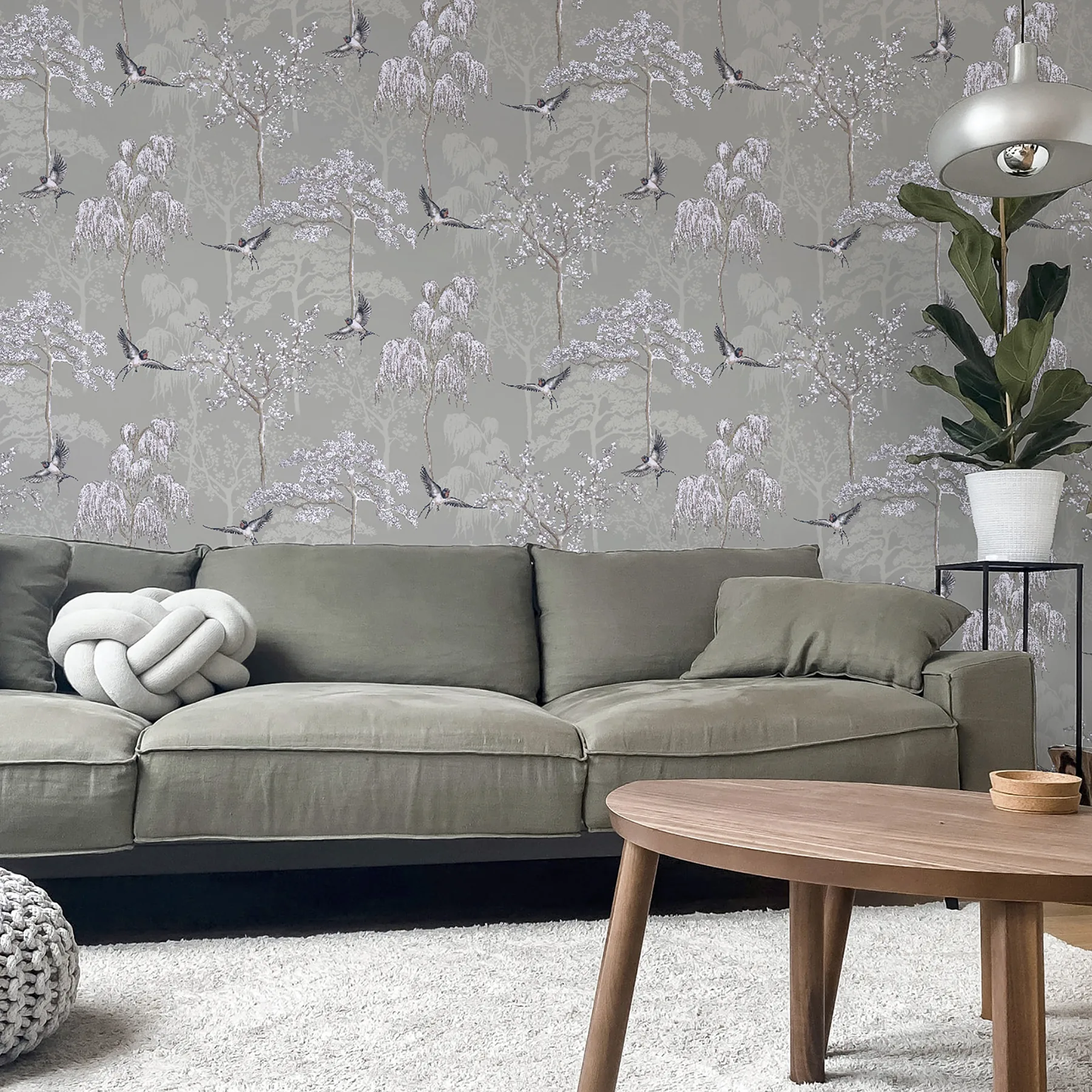 Arthouse Asuka - Grey Wallpaper | Buy Online Arthouse Asuka wallpaper, color Grey, SKU AH908105