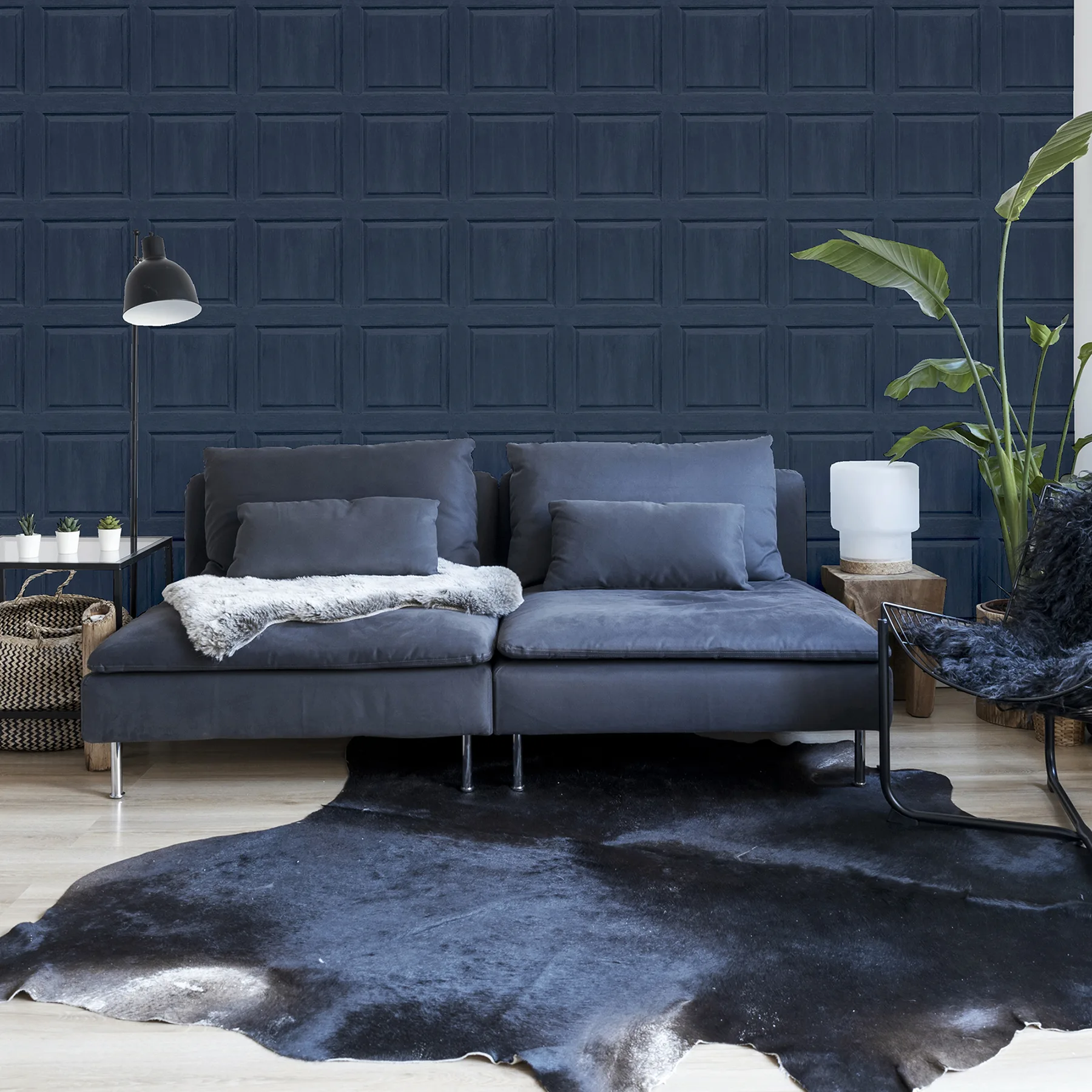 Arthouse Bellamy - Navy Wallpaper | Buy Online Arthouse Bellamy wallpaper, color Navy, SKU AH909601