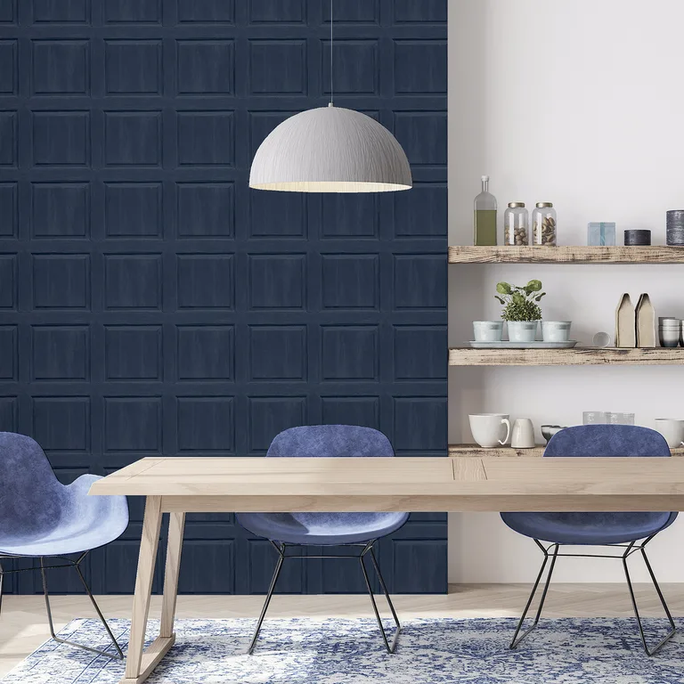 Arthouse Bellamy wallpaper, color Navy, SKU AH909601