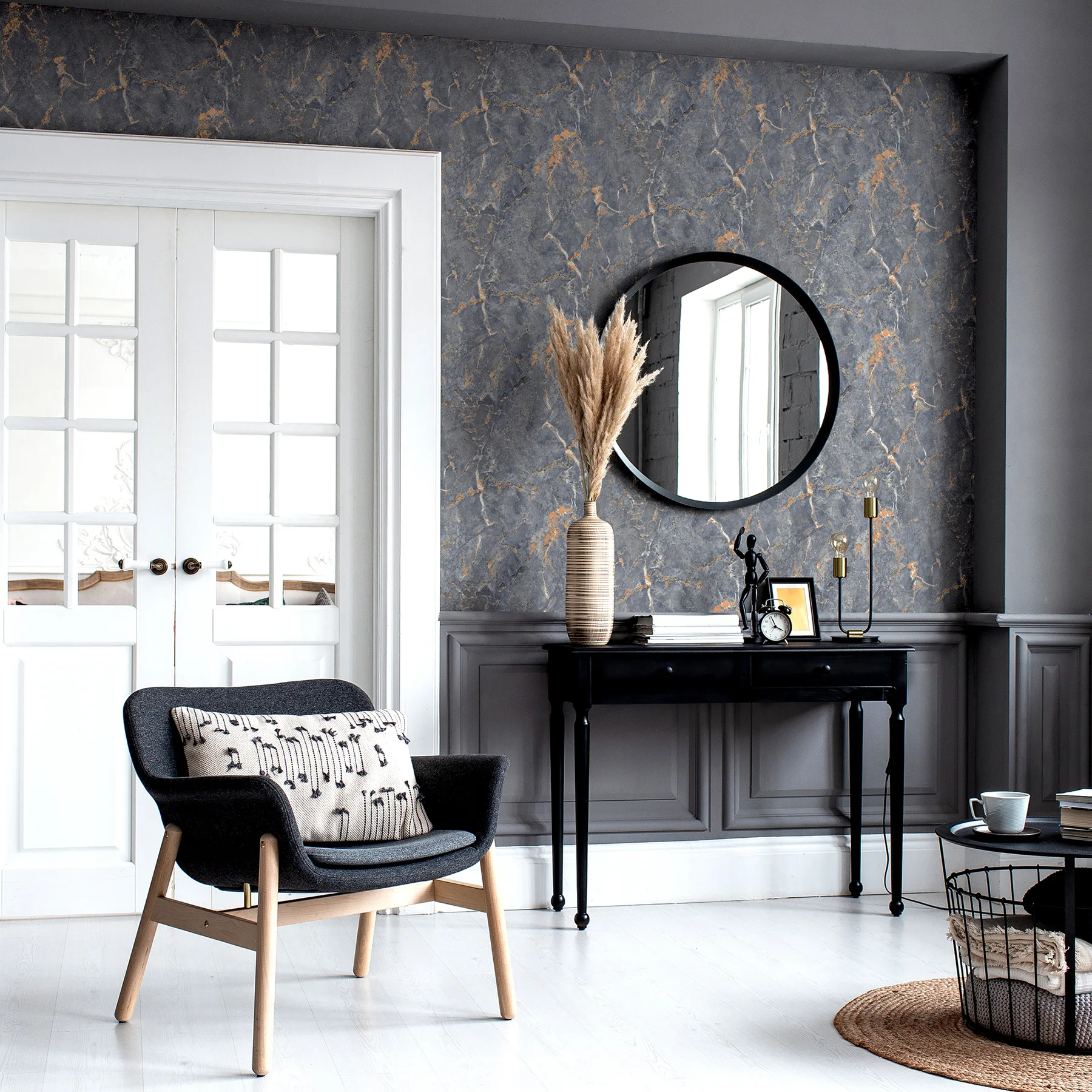 Arthouse Darcel - Grey Wallpaper | Buy Online Arthouse Darcel wallpaper, color Grey, SKU AH296708